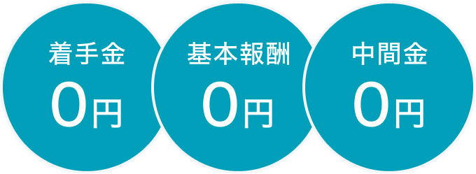 着手金0円　基本報酬0円　中間金0円